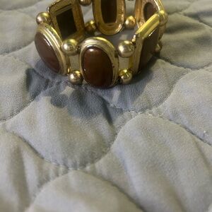 Elegant Gold and Brown Bracelet